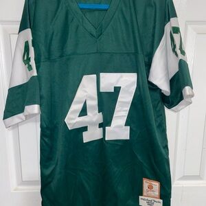 Men's Green #47 Football Jersey with White Accents